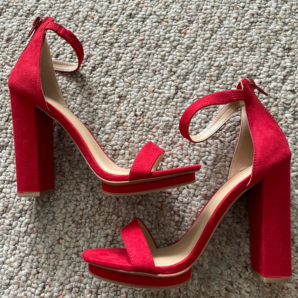 Red sandals 36.5. Never worn.
